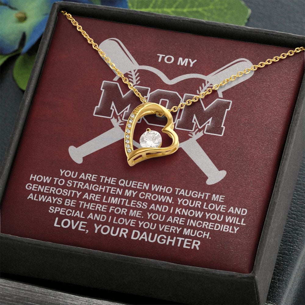 Mom Necklace To My Baseball Mom You Are The Queen Who Taught Me Forever Love Necklace